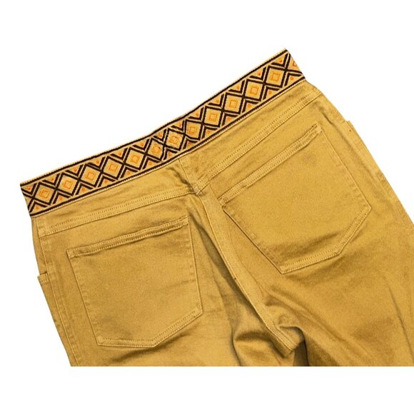 Boho Waist Band Vintage Style Wide Leg Khaki Size 6 - Picture 4 of 4